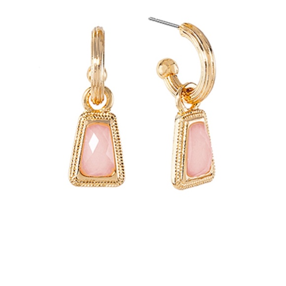 Trapezoid Stone Dangle Earrings - Picture 3 of 7